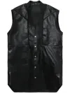 Rick Owens V-neck Leather Vest In Black