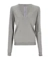 Rick Owens V-neck Long-sleeved Sweater In Gray