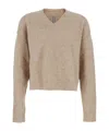 Rick Owens V-neck Long-sleeved Sweater In Neutral