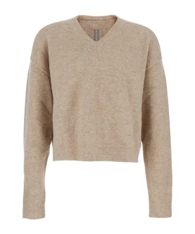 RICK OWENS V-NECK LONG-SLEEVED SWEATER