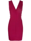 Rick Owens V-neck Knitted Mini Tank Dress In Rosa