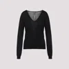 Rick Owens Deep V-neck Virgin Wool Sweater With Long Sleeves In Black