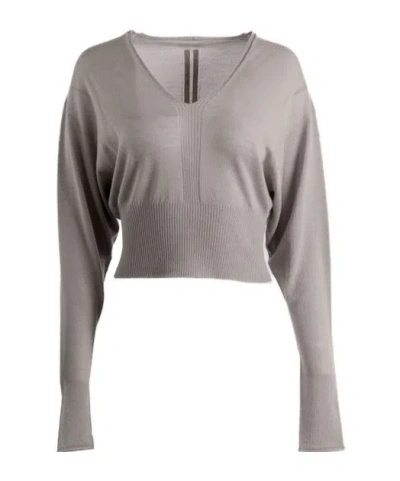 RICK OWENS V-NECK RIBBED TOP