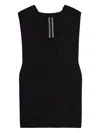 Rick Owens V-neck Ribbed Vest In Black