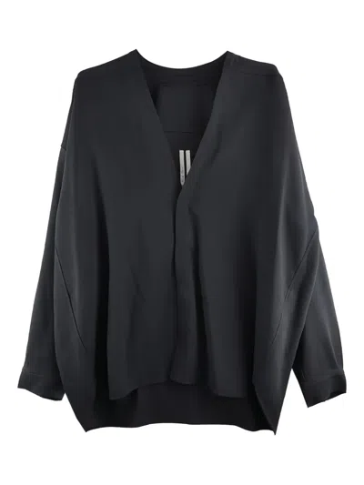 Rick Owens V-neck Shirt In Black