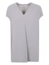 Rick Owens V-neck Short-sleeve Blouse In Gray
