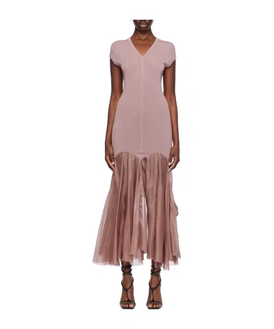 Rick Owens Pink Divine Maxi Dress In 63 Dusty Pink