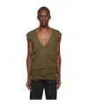 Rick Owens Khaki Porterville Deep V T-shirt In Brown