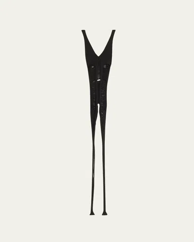 Rick Owens V-neck Shredded Knit Tank Top
