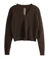Rick Owens V-neck Sweater In Brown