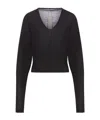 Rick Owens Cropped Wool Sweater In Black