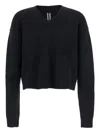 Rick Owens Black Sweater With V Neck And Dropped Shoulders In Wool Blend Man In Black