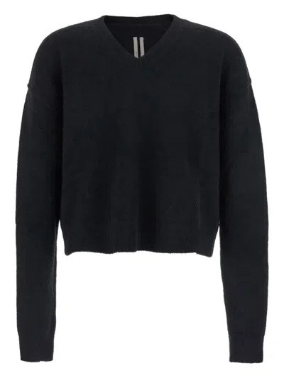 Rick Owens V-neck Sweater In Black