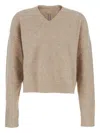 Rick Owens V-neck Long-sleeved Sweater In Neutral