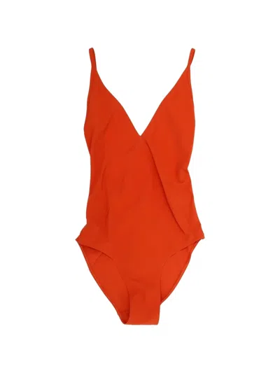 Rick Owens V-neck Swimsuit In Red
