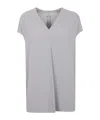 Rick Owens V-neck Short-sleeve Blouse In Gray