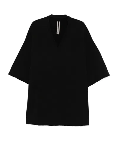 Rick Owens V-neck T-shirt In Black