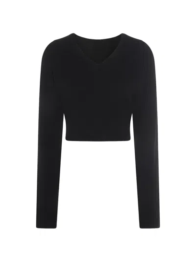 Rick Owens Dracu Cropped V-neck Jumper In Black