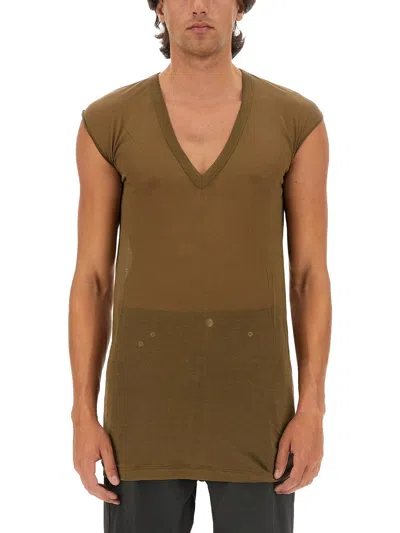 Rick Owens V-neck T-shirt In Brown