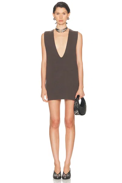 Rick Owens V-neck Tank Top In Brown