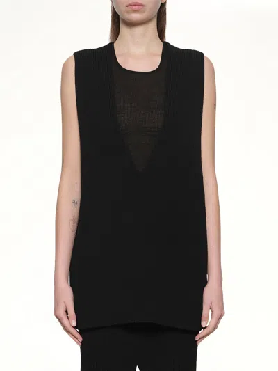 Rick Owens V Neck Top In Black