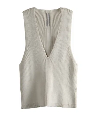 Rick Owens V-neck Top In Gray