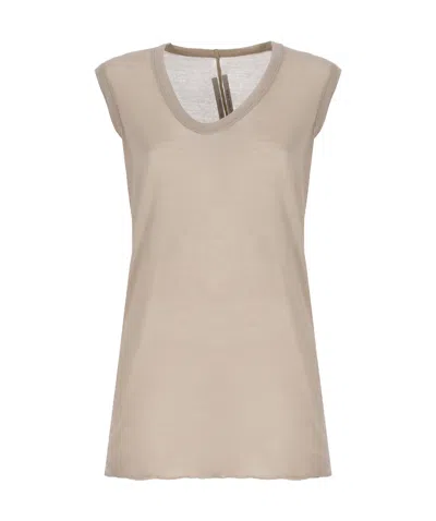 Rick Owens V-neck Top In Nude