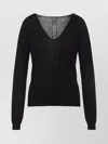 Rick Owens Deep V-neck Virgin Wool Sweater With Long Sleeves In Black
