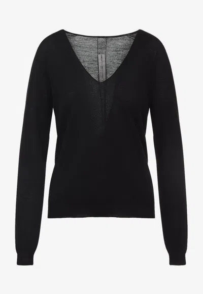 Rick Owens V-neck Wool Sweater