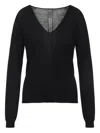 Rick Owens Deep V-neck Virgin Wool Sweater With Long Sleeves