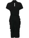 Rick Owens V-neck Wrap Midi Dress In Schwarz