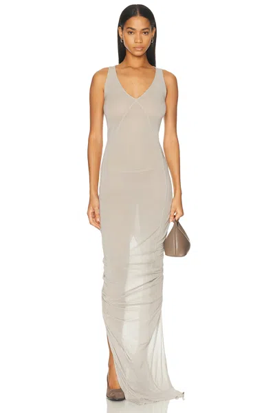 Rick Owens V Tank Dress In Gray
