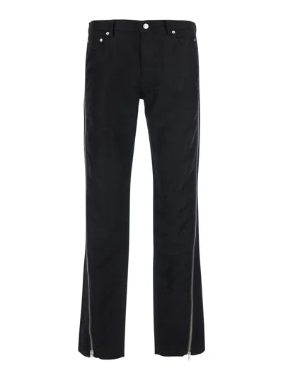 Rick Owens Vega Wool-blend Pants With Openable Side Zippers In Black