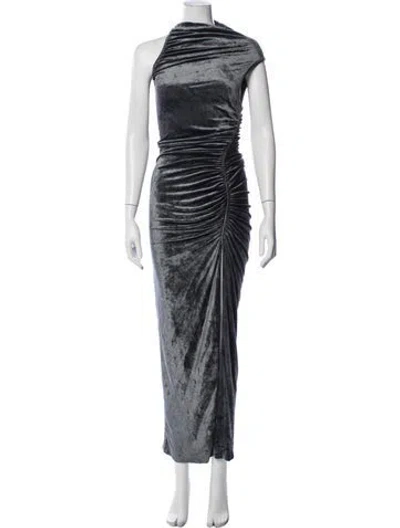 Pre-owned Rick Owens Velour Long Dress In Blue