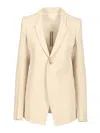 Rick Owens Velvet Blazer In Neutral