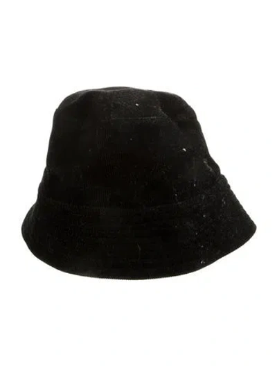 Pre-owned Rick Owens Velvet Bucket Hat In Black