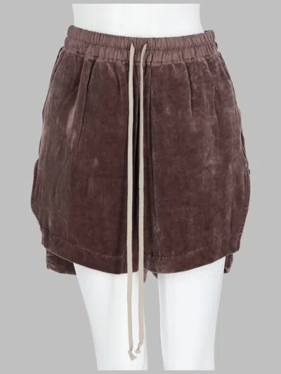 Rick Owens Pleated Lounge Underwear Relaxed Fit Texture In Brown
