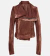 Rick Owens Velvet Jacket In Brown