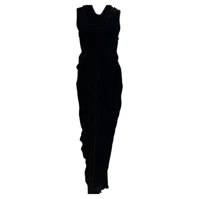Rick Owens Velvet Limo Dress In Black Viscose