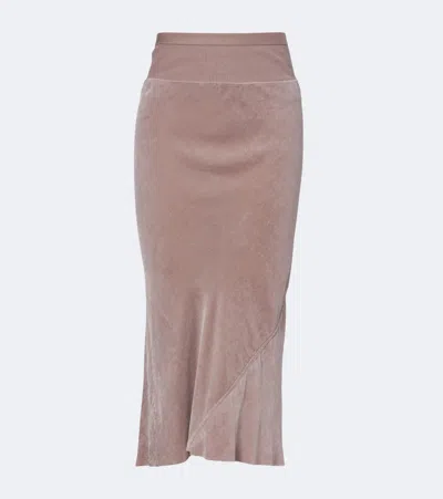 Rick Owens Knee Bias Knee-length Viscose-blend Skirt In Brown