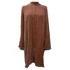 Rick Owens Velvet Mini Dress In Brown Viscose In Brown