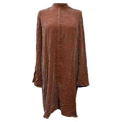 Rick Owens Velvet Mini Dress In Brown Viscose