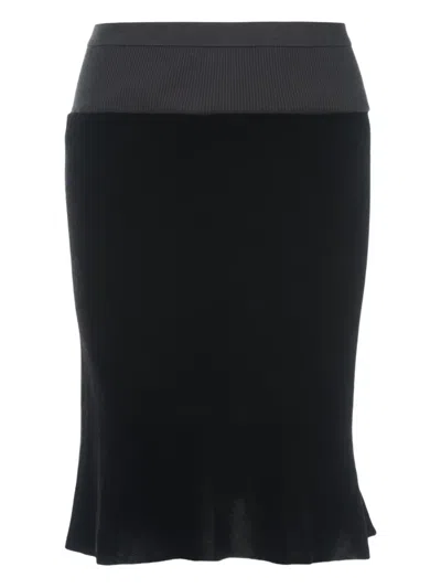 Rick Owens Velvet Skirt In Black