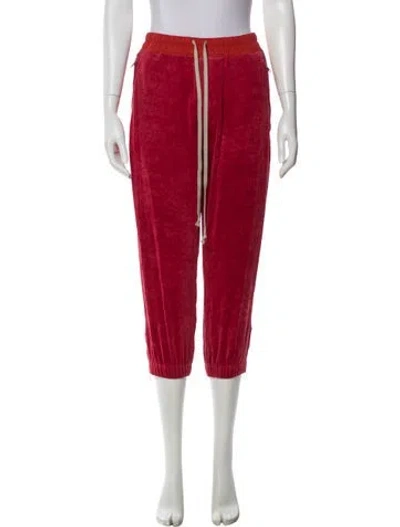 Pre-owned Rick Owens Velvet Sweatpants In Pink