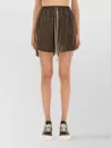 Rick Owens Velvet Texture Elastic Waistband Shorts In Brown