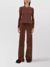 Rick Owens Velvet Wide Leg Trousers In Brown
