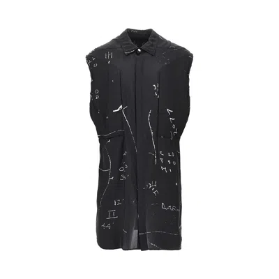 Rick Owens Versized Sleeve-less Shirt In Black