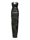 Rick Owens Form-fitting Black Evening Dress With Cutout Neckline In Black