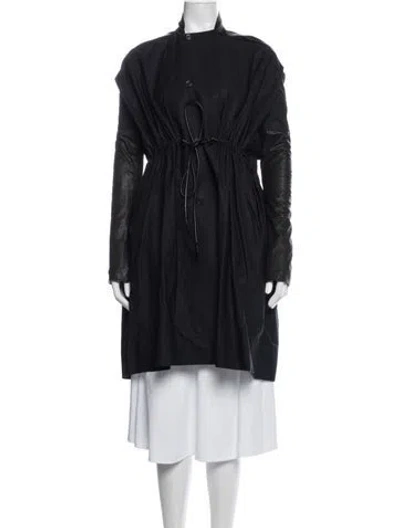 Pre-owned Rick Owens Vintage 2012 Coat In Black/blue
