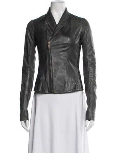 Pre-owned Rick Owens Vintage 2013 Biker Jacket In Grey